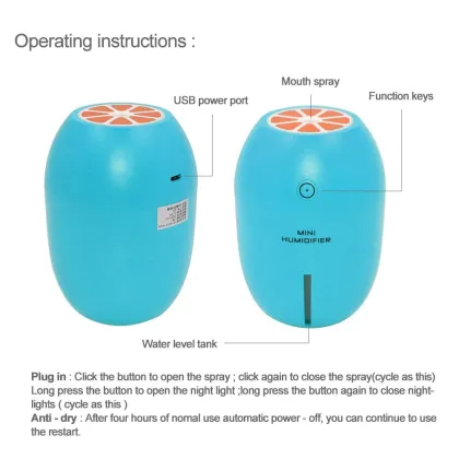 120ml Lemon Office House Desktop Ultrasonic USB Humidifier