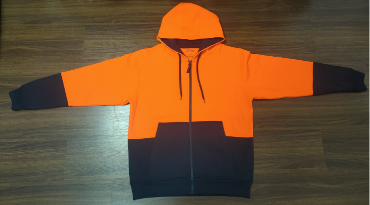 Warna pendarfluor splicing hoodies keselamatan lelaki