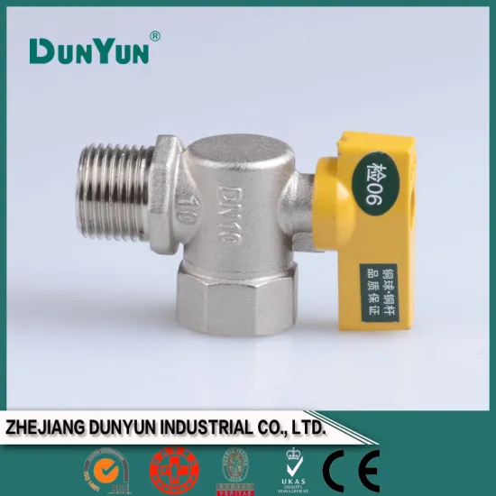 Top grade seamless brass angle gas valve/butterfly handle/female and male