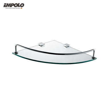 Modern Wall-Mounted Glass Bathroom Corner Shelf - Single Tier, 5-Year Warranty