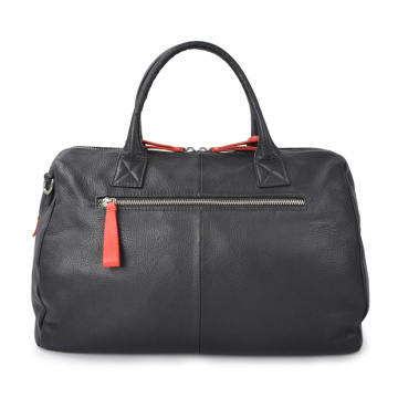 Zipper Leather Weekender Bag Carryon Bag Unisex
