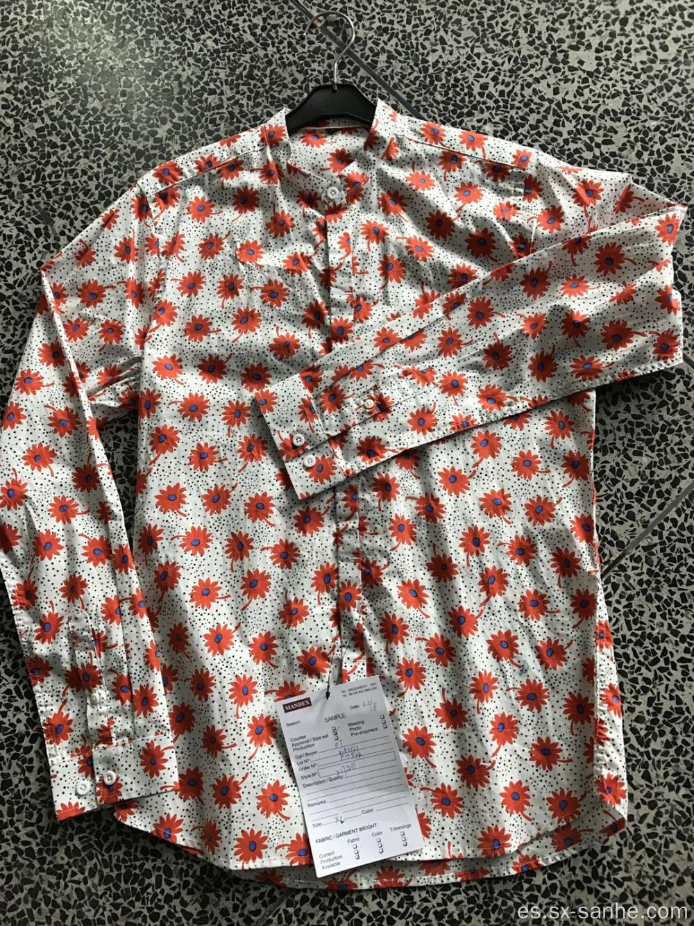 Camisa de hombre estampada de algodón