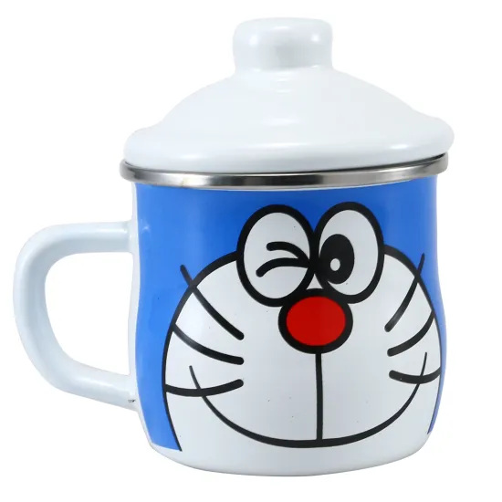 Good Quality Enamelware Best Selling FDA Catoon Enamel Cup/Mug with Cover