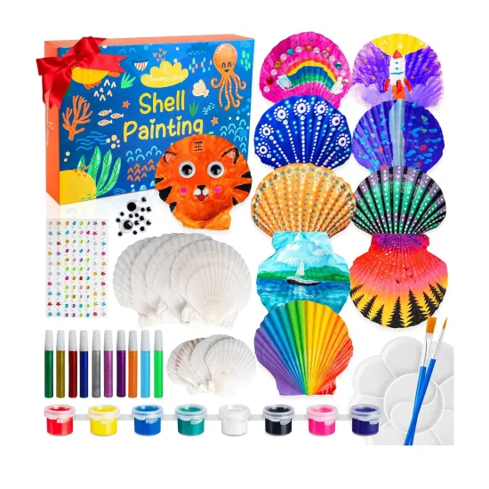 Seashell Painting Kit: A Unique Birthday Party Idea, School Activity, and Craft Supply Gift for Kids