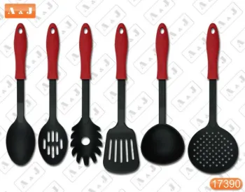 6 PCS Nylon Kitchen Tools Set with Red Handle