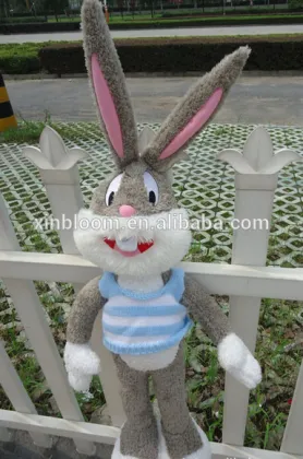 kids birthday festival present lovely cartoon animal style bugs bunny plush toy doll with clothes