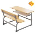 Gri C-Şekilli Çelik Ahşap İkili Öğrenci Masası