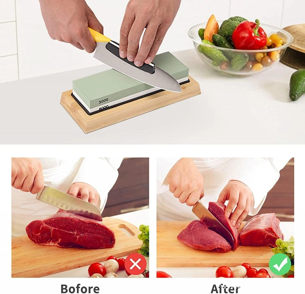  Knife Sharpening Stone Set - XINLINE 4 Side Grit 400/1000  3000/8000 Whetstone Sharpener Stone Kit, Premium kitchen Knife Sharpener,  Bamboo Base, Flattening Stone, Angle Guide and Cut Resistant Gloves : Tools  & Home Improvement