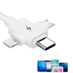 3-in-1 Multi Charger Fast Charging Data Cable for Android Type-C, iPhone, and Samsung