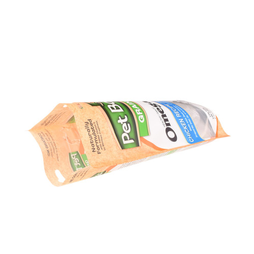 Resealiable Pog Food Bag Kraft Papír Stand Up Pouch Compostelable Backaring Bag