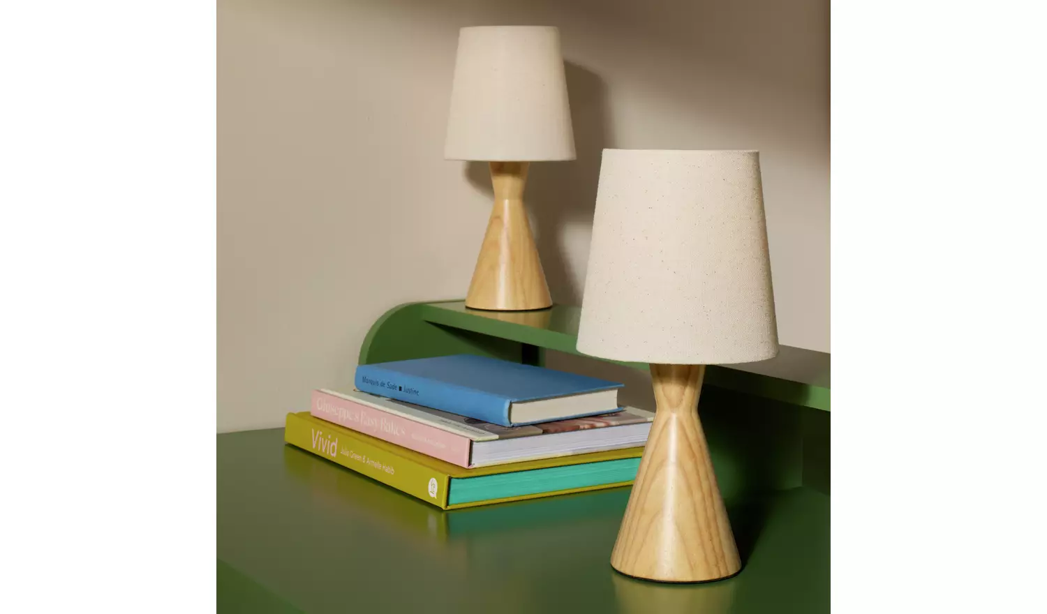 Natural Rubberwood Table Lamp Pair Bulk (3)