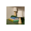 Conical Fabric Shade Wooden Lamp Set