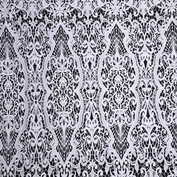 Off White Milky Yarn Chemical Lace Embroidery Fabric