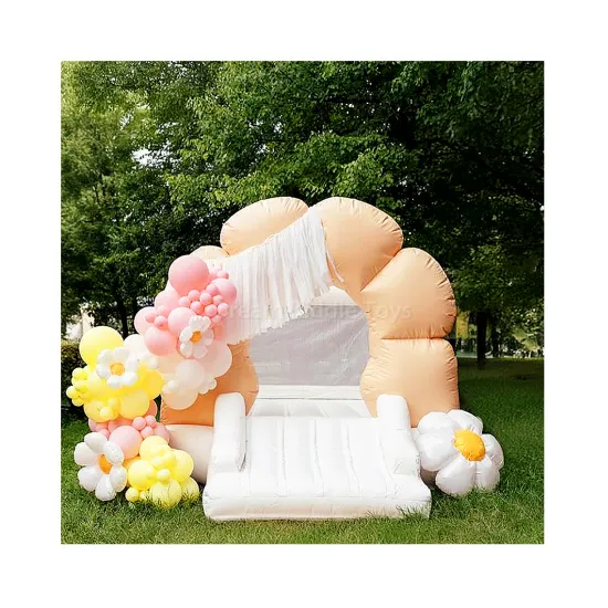 Inflatable PVC Vinyl Daisy Flower Jumping Castle with Slide for Indoor Soft Play and Trampolines