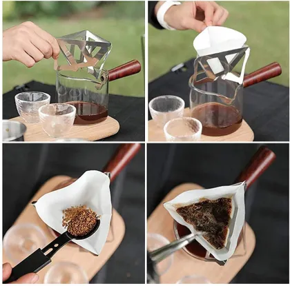 Portable Stainless Steel Folding Coffee Dripper Reusable Coffee Maker