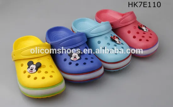 Kids good quality lighting shoes EVA clogs garden shoes