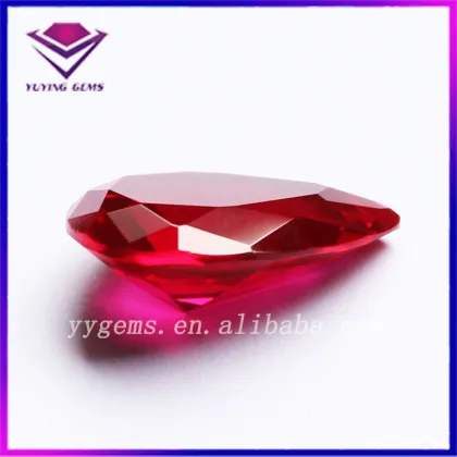 Corundum Rough Manufacturer Lab Created Pear Shape Red Corundum Gemstones