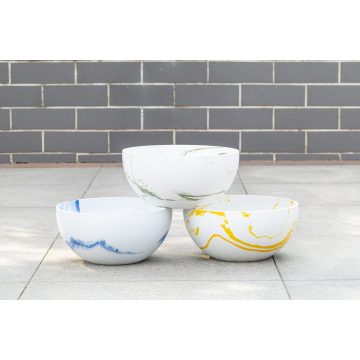 Recipiente redondo bicolor para flores