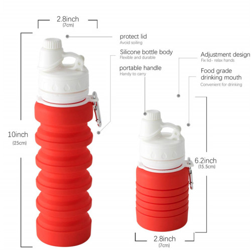 Silicone Collapsible Drink Water Sports Bottle