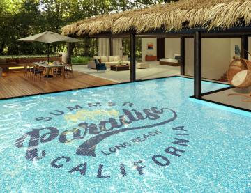 Pool Glass Mosaic Custom Fashion Wallpaper Mural Arts