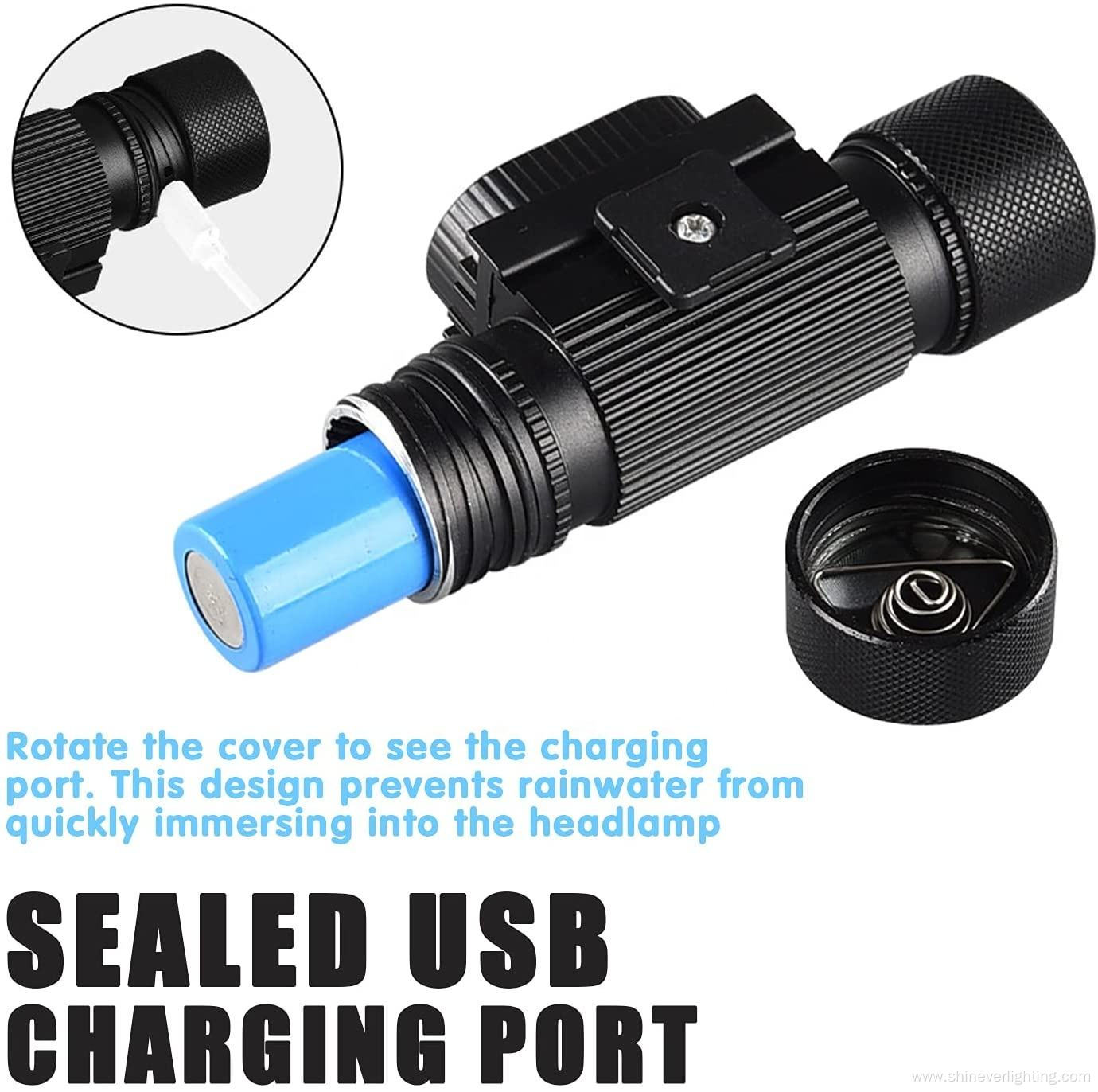 Outdoor USB rechargeable Dual Led High Power Headlamp