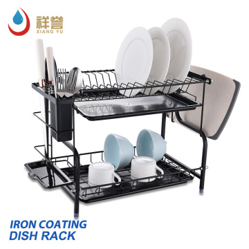 Latest Products Simple Antirust Attractive Newest Large Capacity Kitchen Dish Rack With Plastic Bottom Tray