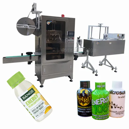 Automatic Plastic Glass Energy Shot Bottle Shrink Sleeve Labeling Machine (20ml-60ml)