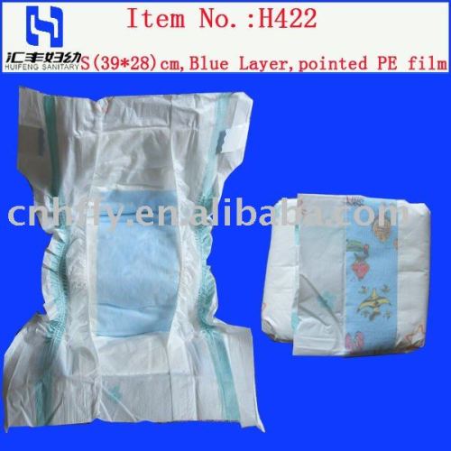 disposable baby diaper/ baby diaper with coth-like film