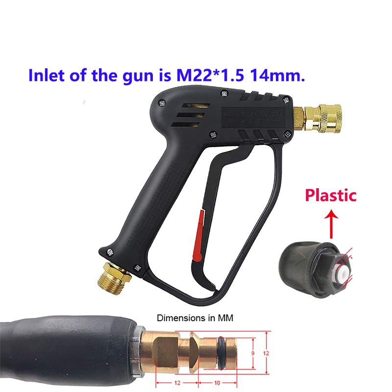 Pistolet de pulvérisation de lavage de 5000 psi avec un kit de buse de couleur de connexion rapide