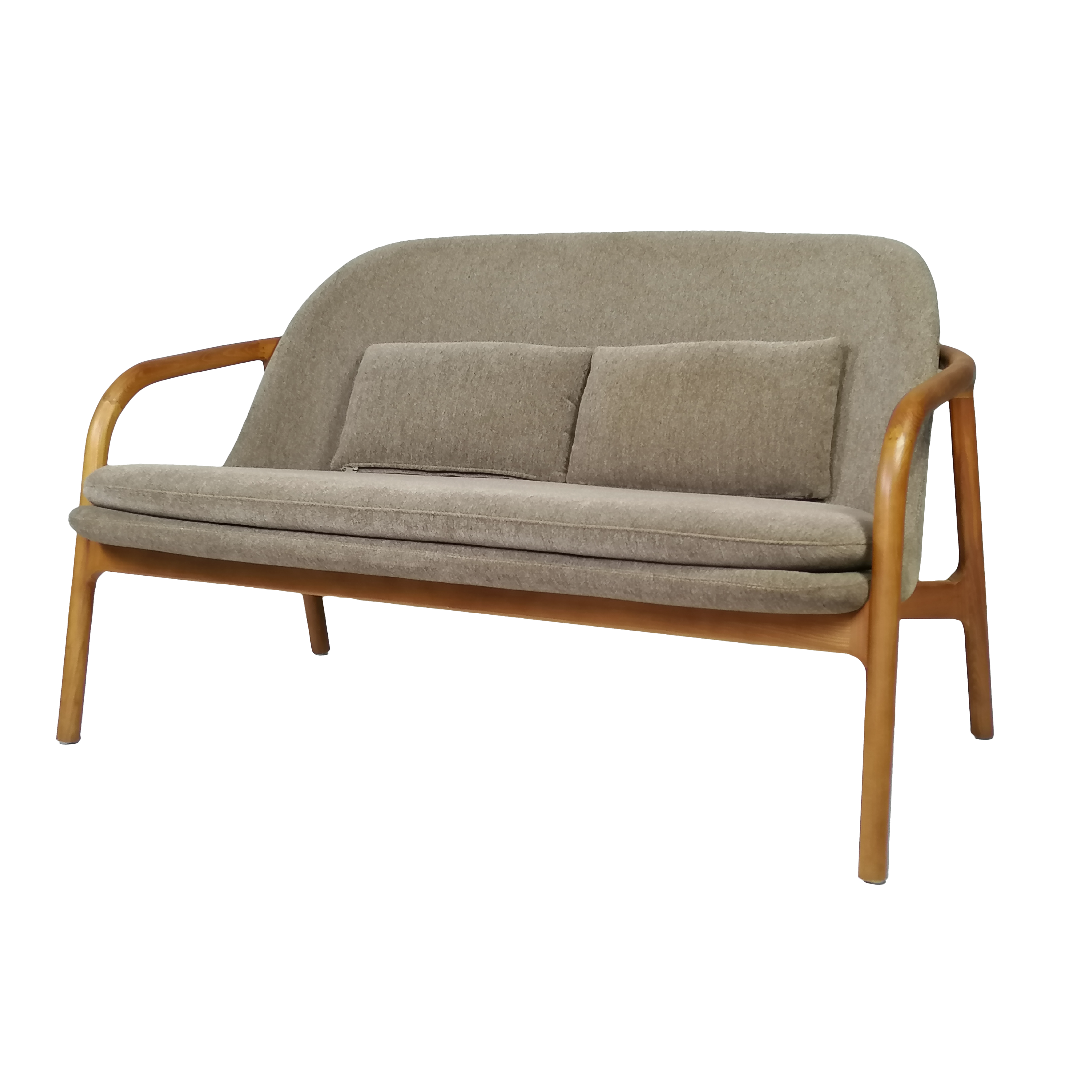 Wooden Couch with Cushions