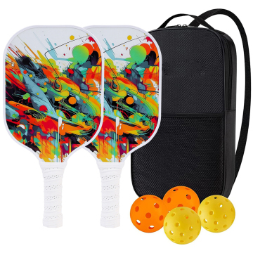 Fiberglass Pickleball Racket with Silicone Ball and PE Shell for Training and Entertainment