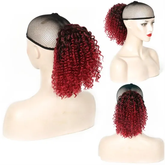 Wholesale Chorliss Short Virgin Cheveux Afro Kinky Curly Drawstring Net Synthetic Jerry Curly Clip-in Ponytail Hair Extension