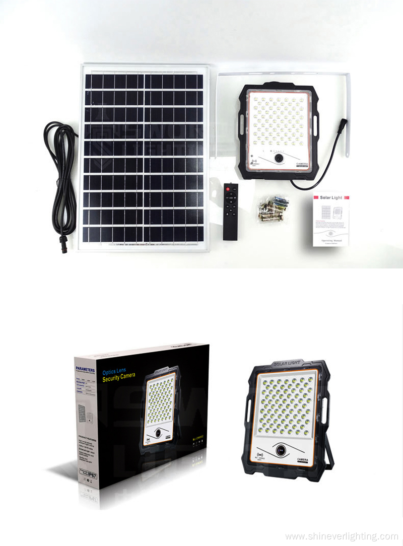 Waterproof Security Camera Monitoring Solar Flood Light