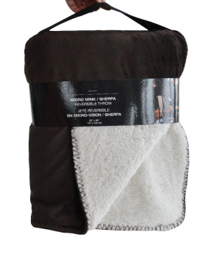 100% Polyester Micro Mink/Sherpa Revs Throw (HR01AB012)