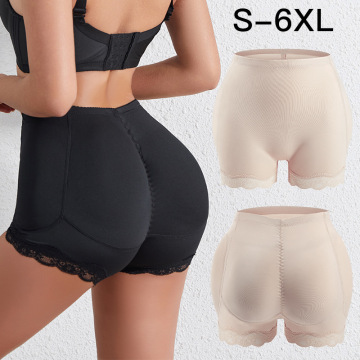 Lace Side Strap Buttock Lifting Pants - Large Size Body Shaping Briefs with Hip Pad