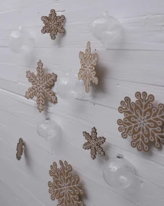 Christmas Wooden Slices Snowflakes