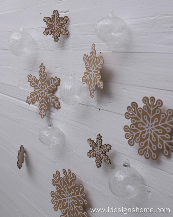 Christmas Wooden Slices Snowflakes