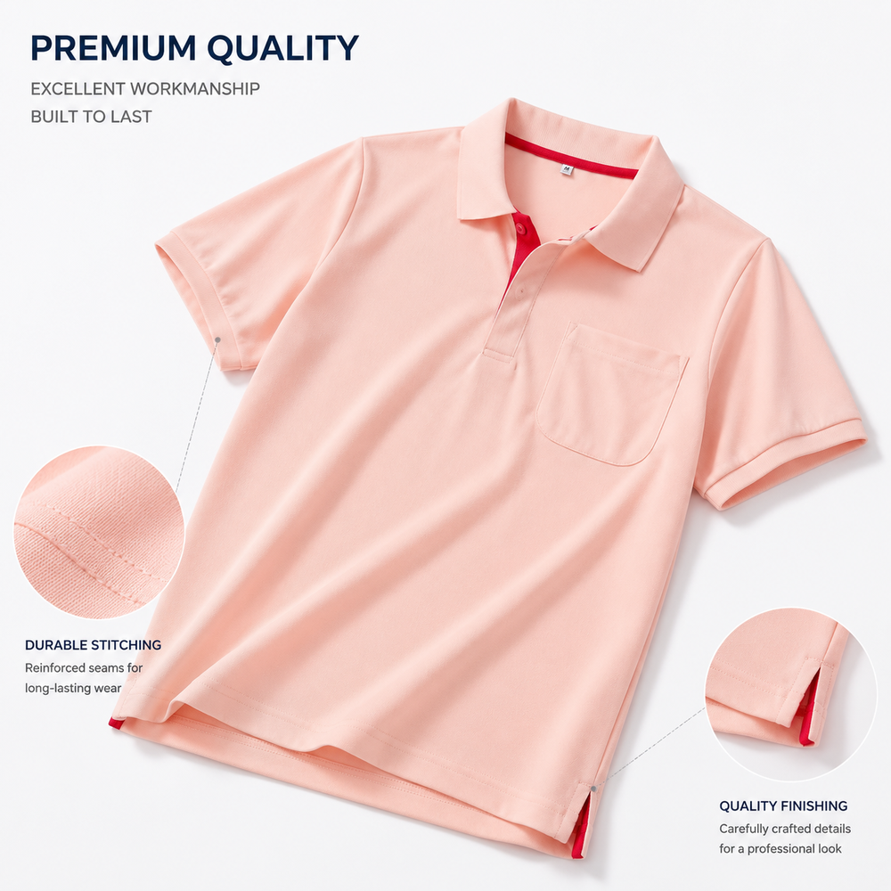 Women's Uniform Short Sleeve Pocket Polo Shirt