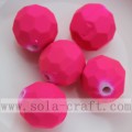 Round Faceted Decorative Acrylic Rubber Bead