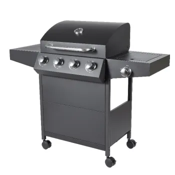 German Barbecue Gas Grill with Outdoor Trolley and Metal Square Main Burners