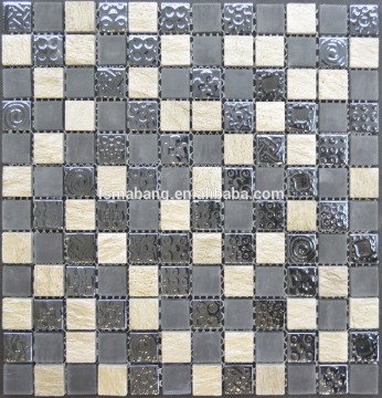 Wholesale low price bumpy pattern matt surface glass stone mosaic tile