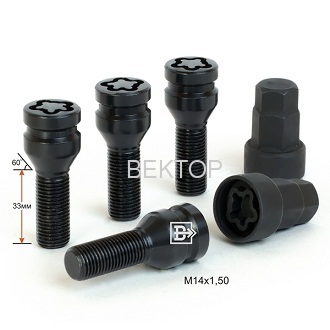 Black Wheel Locking Bolt 