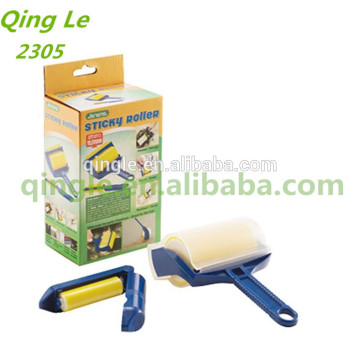 2 pcs sticky washable silicone cleaning lint roller with cover, mini hair roller with brush