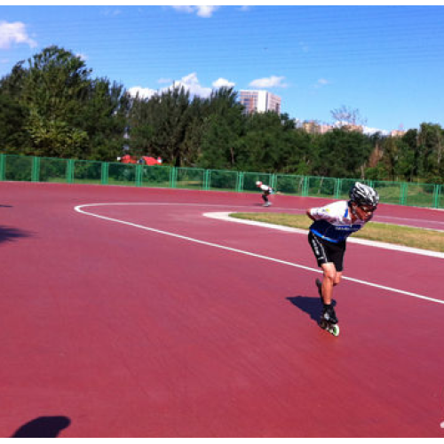 Outdoor skating rink surfaces