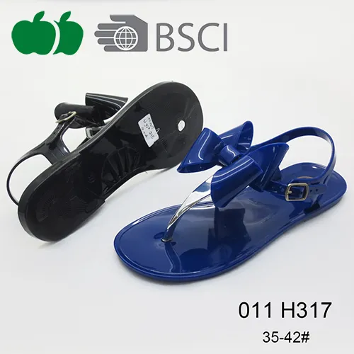 Sexy Pvc Simple Design Ladies Fashion Flat Sandals
