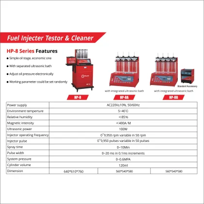 HPMM HP-8 Fuel Injector Tester & Cleaner for Car Fuel Systems