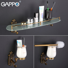 GAPPO Soap Dishes Towel Bars Robe Hooks Paper Holders Cup Tumbler Holders towel rails Toilet Brush wall mount Bath Hardware Sets