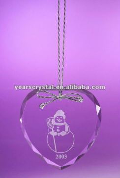 man-made heart crystal Christmas treee small decorations for pendant ornament(R-0860)