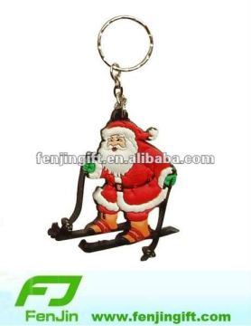 Promotional Santa Claus rubber keychain