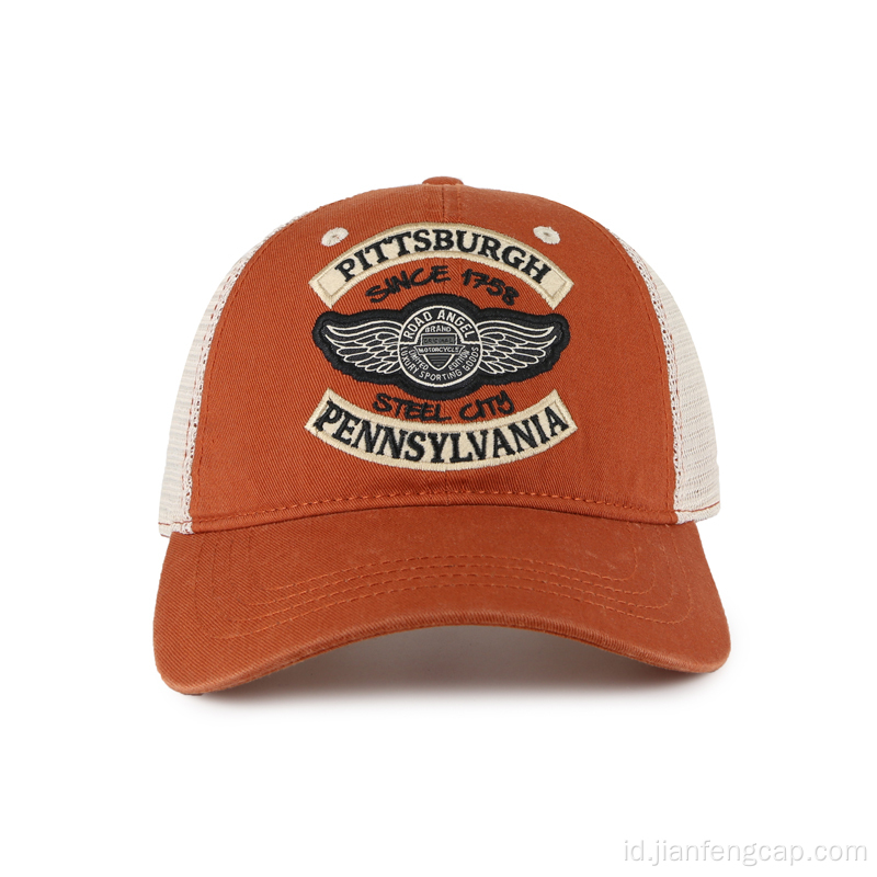 Logo kustom Felt patch washed trucker hat